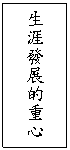 文字方塊: 生涯發展的重心

